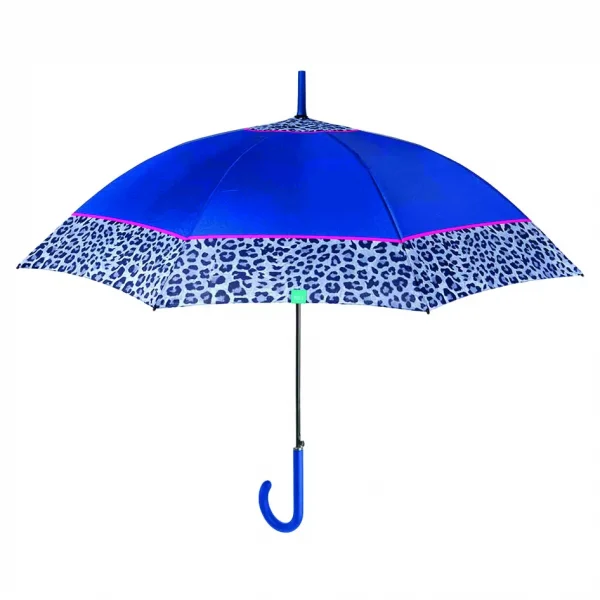 Paraguas de apertura automatica, varillas antiviento, estampado animal print